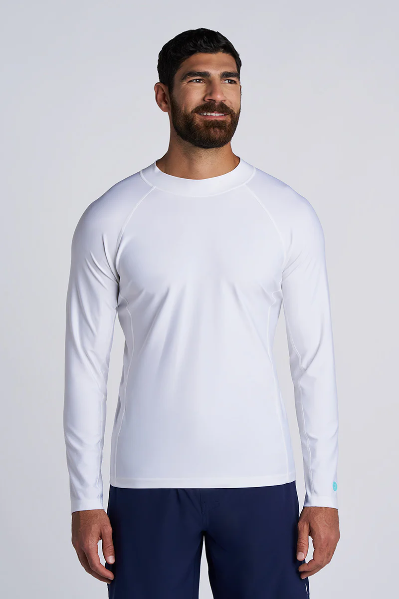 Men's Tulum Long Sleeve Surf Rash Guard | White - Image 6