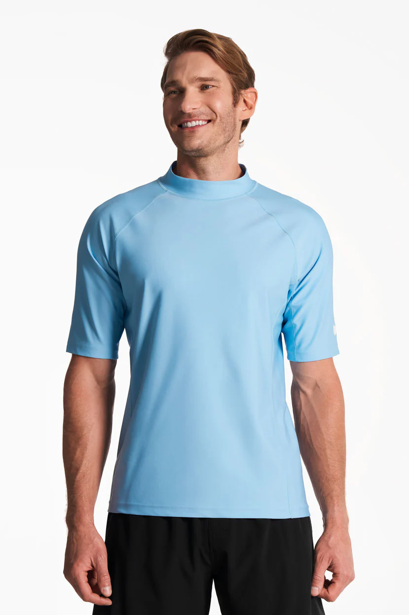 Men's Tulum Short Sleeve Surf Rash Guard | Arctic Blue - Image 2