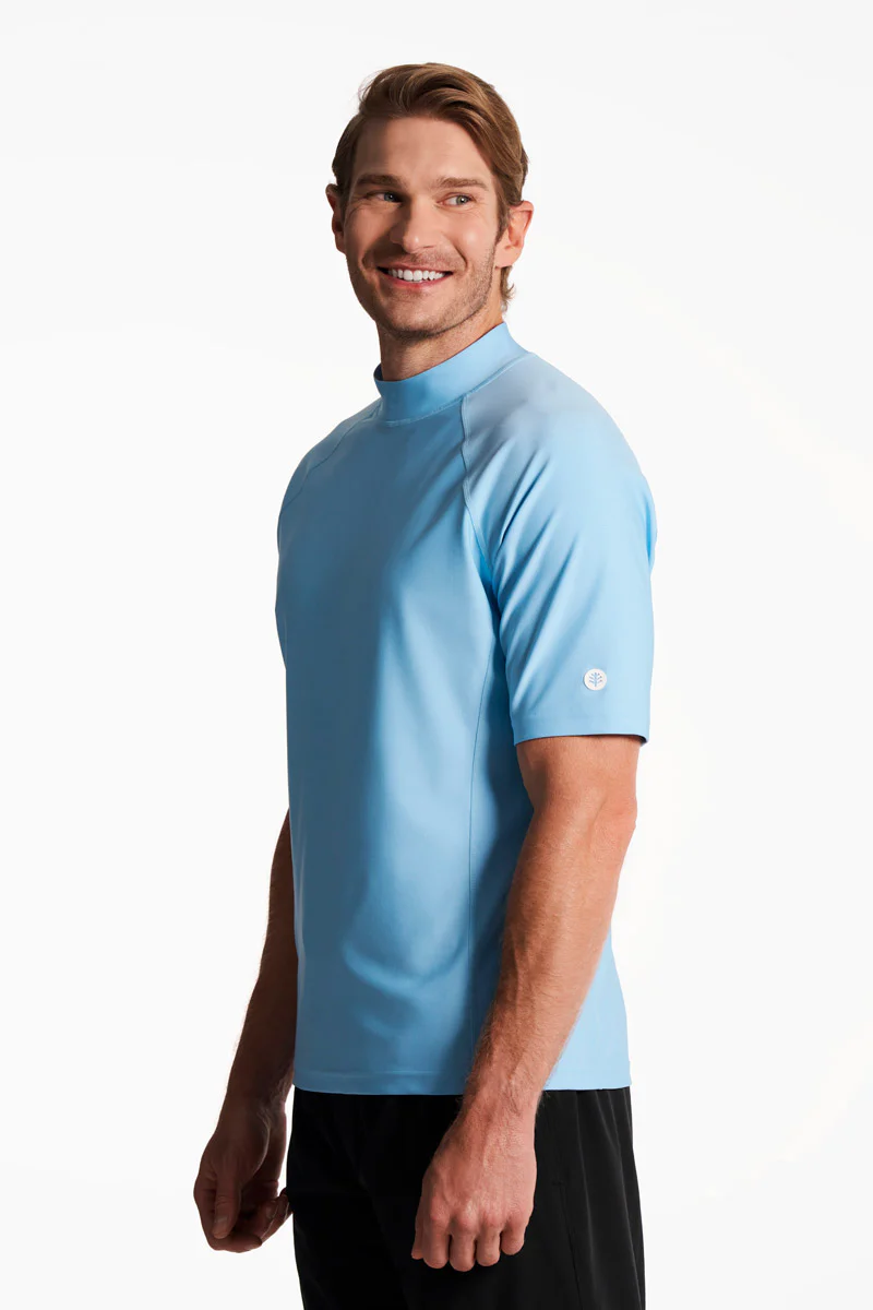 Men's Tulum Short Sleeve Surf Rash Guard | Arctic Blue - Image 4