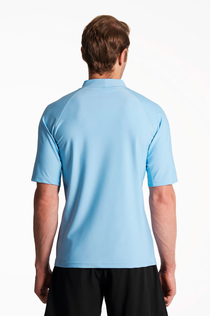 Men's Tulum Short Sleeve Surf Rash Guard | Arctic Blue - Image 5