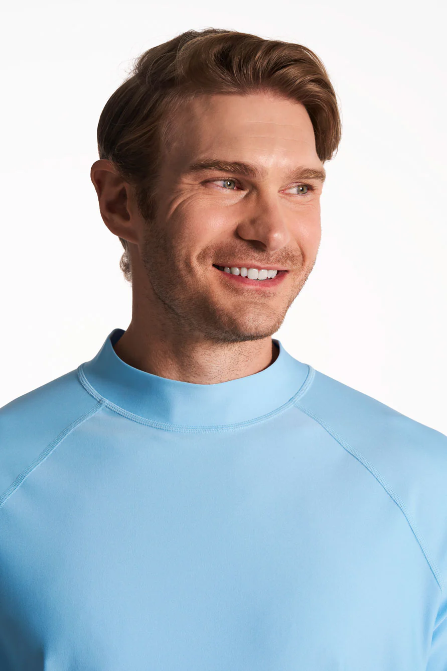 Men's Tulum Short Sleeve Surf Rash Guard | Arctic Blue - Image 6