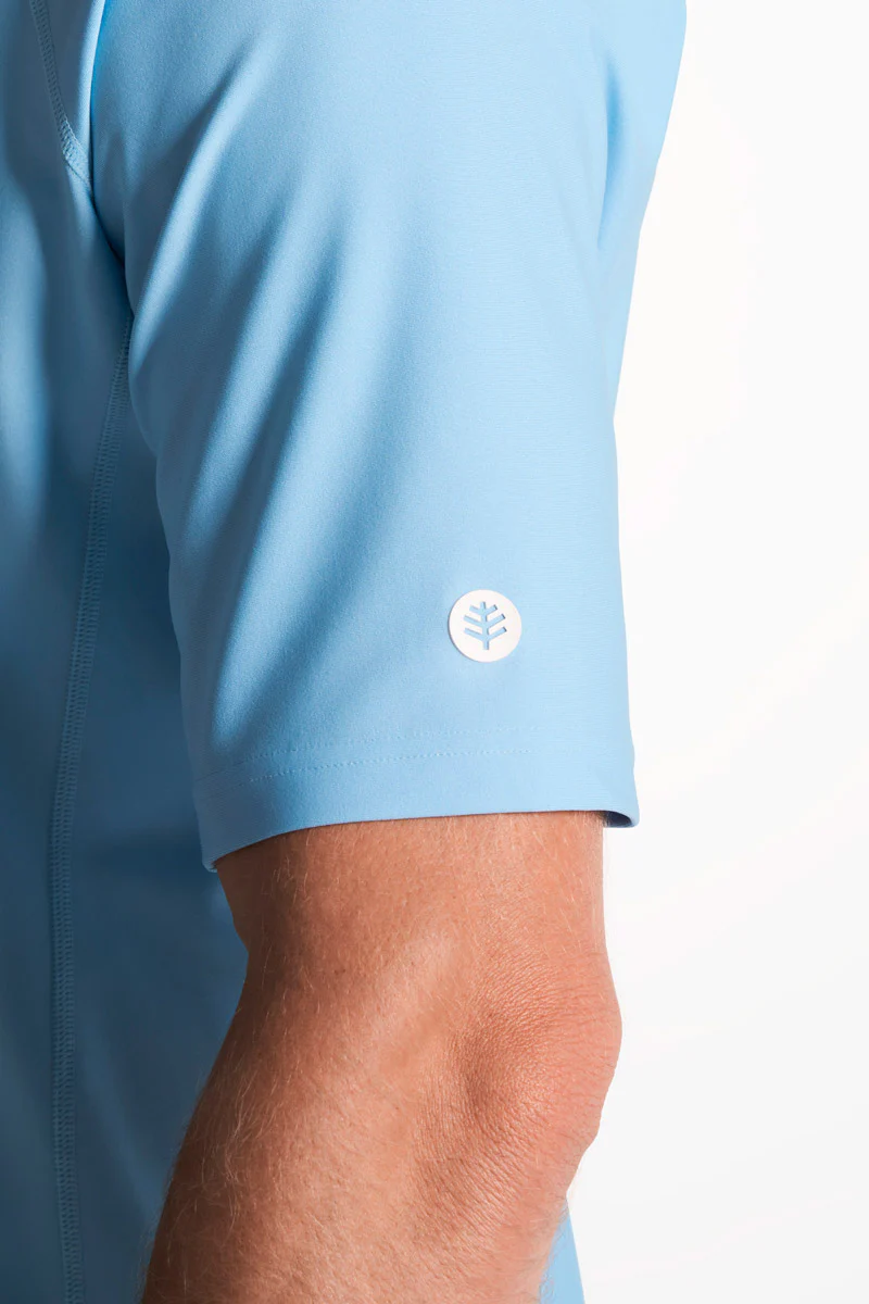 Men's Tulum Short Sleeve Surf Rash Guard | Arctic Blue - Image 7