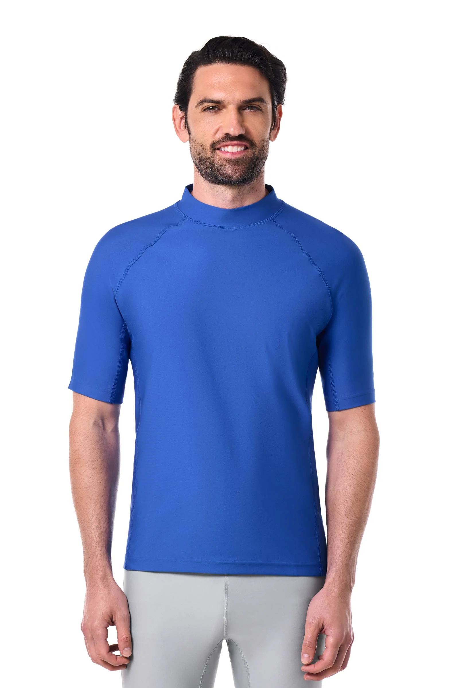 Men's Tulum Short Sleeve Surf Rash Guard | Baja Blue - Image 2