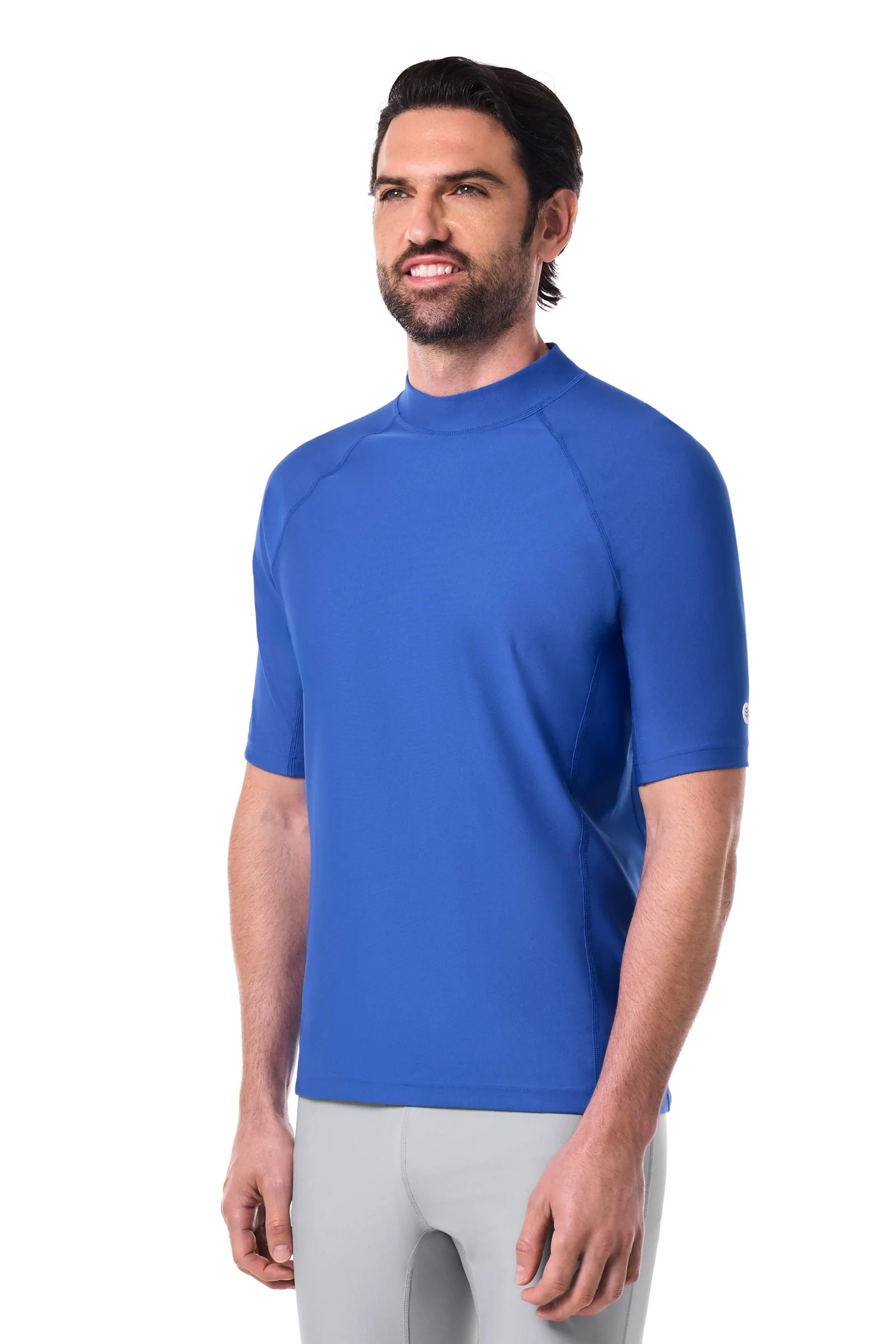 Men's Tulum Short Sleeve Surf Rash Guard | Baja Blue - Image 3