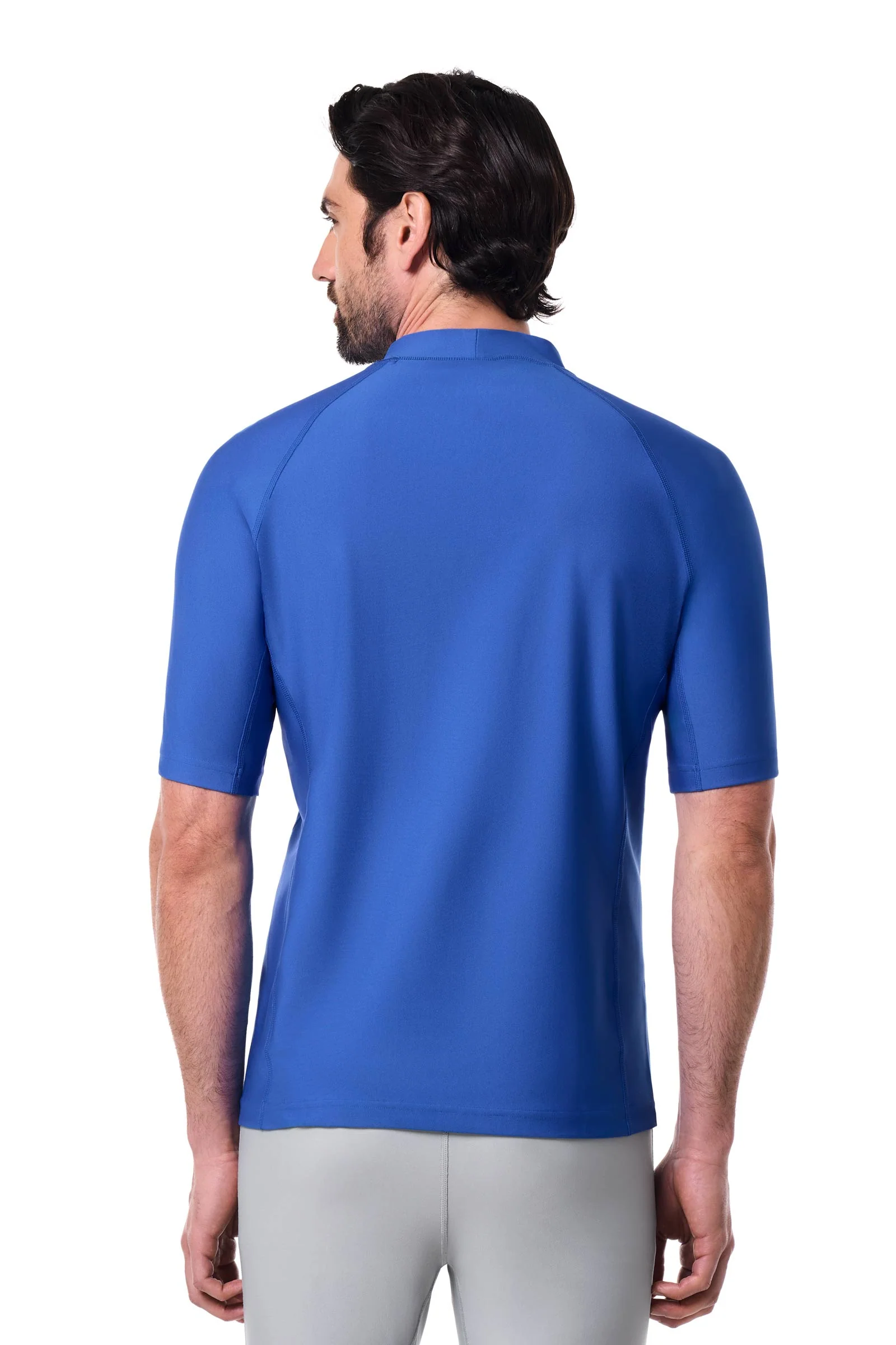 Men's Tulum Short Sleeve Surf Rash Guard | Baja Blue - Image 4