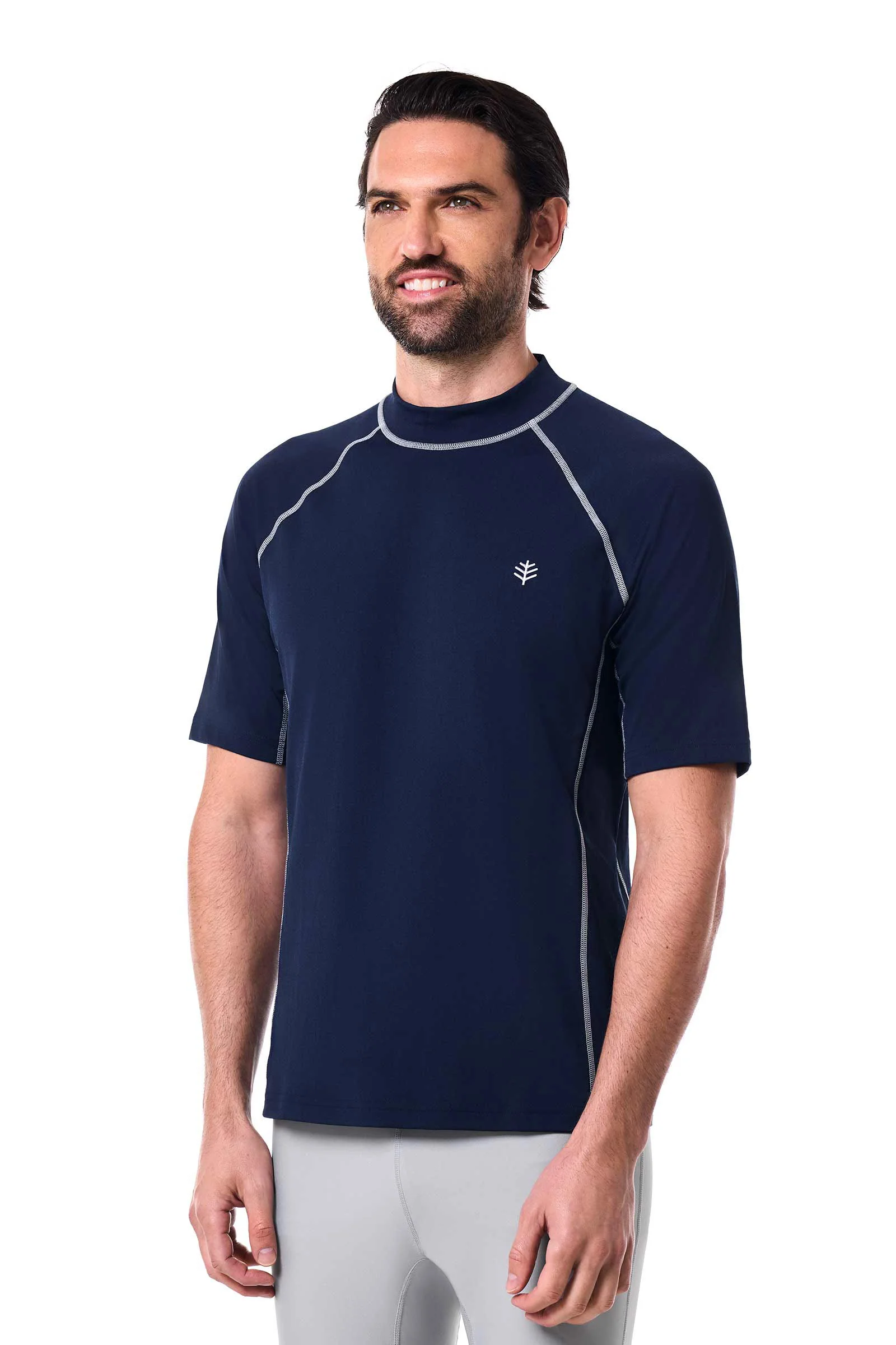 Men's Tulum Short Sleeve Surf Rash Guard | Navy - Image 3