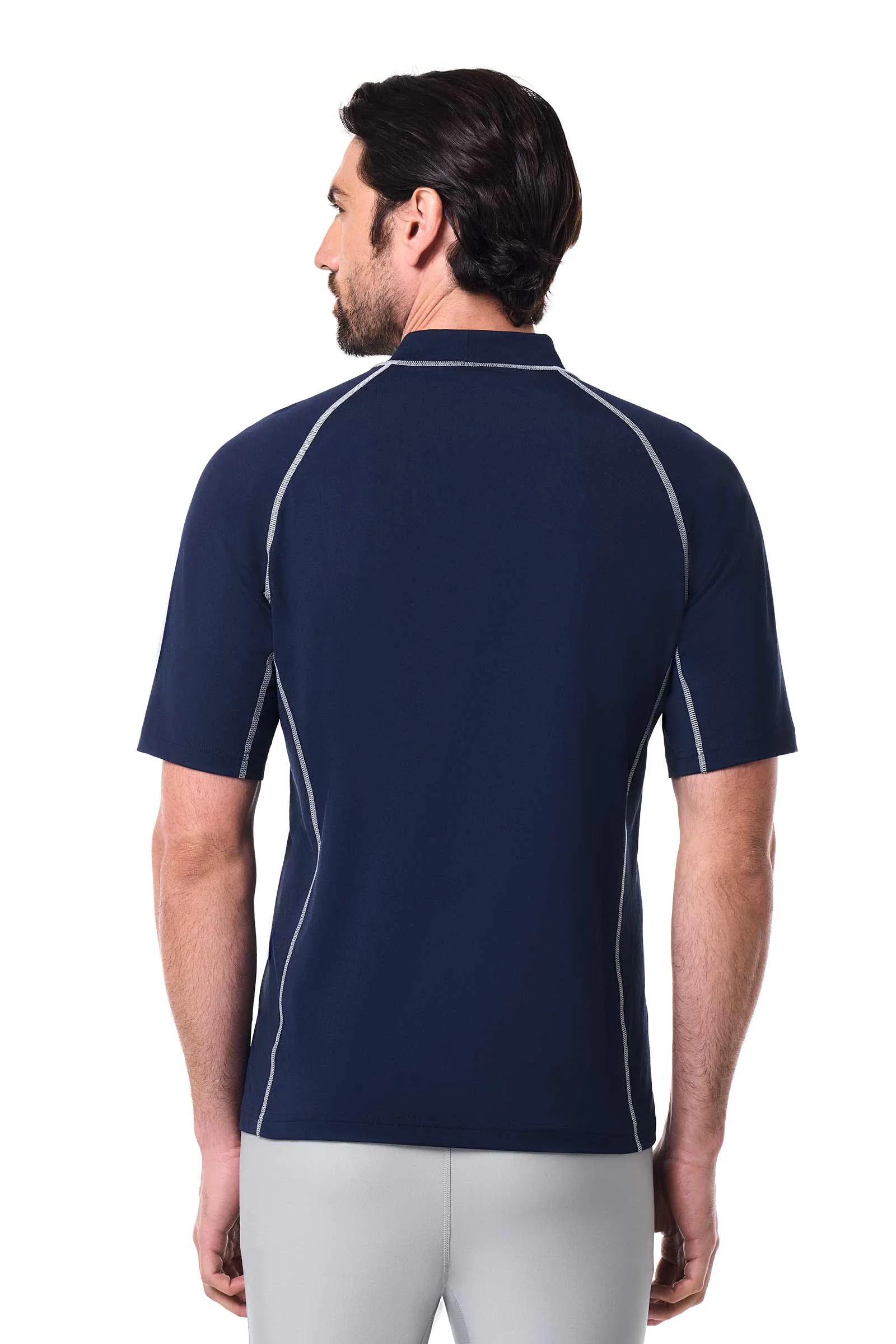 Men's Tulum Short Sleeve Surf Rash Guard | Navy - Image 4