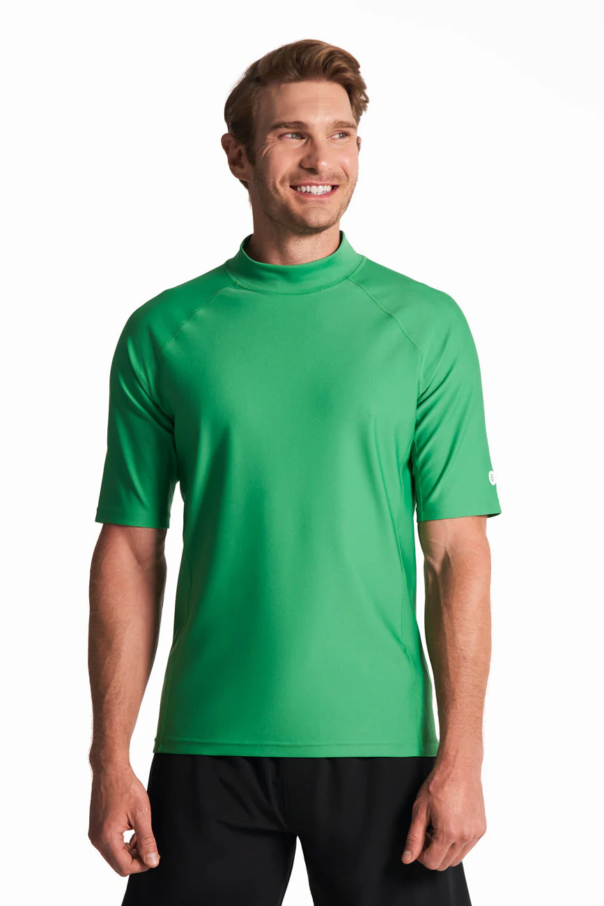Men's Tulum Short Sleeve Surf Rash Guard | Palm Green - Image 2