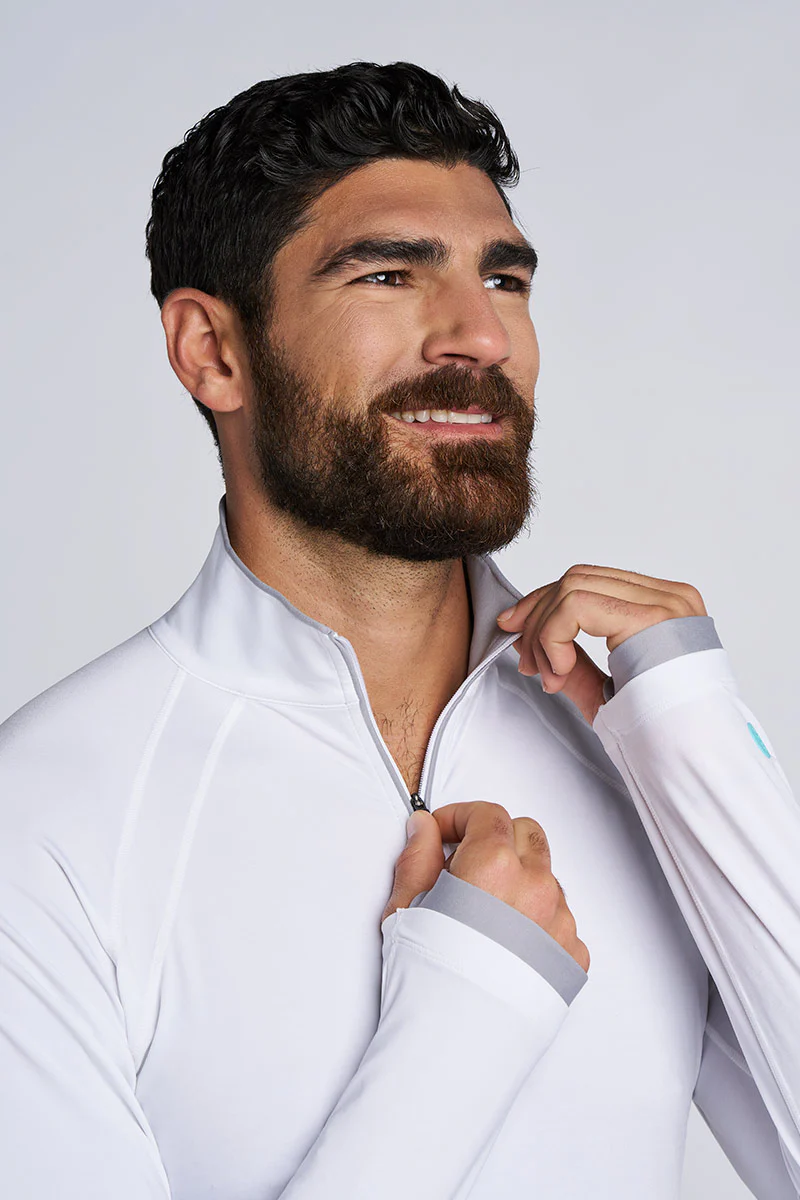 Men's Ultimate Half Zip Rash Guard | White - Image 5