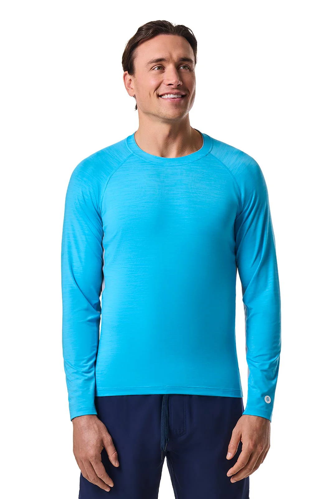 Men's Ultimate Long Sleeve Rash Guard | Malibu Blue Line Texture - Image 2