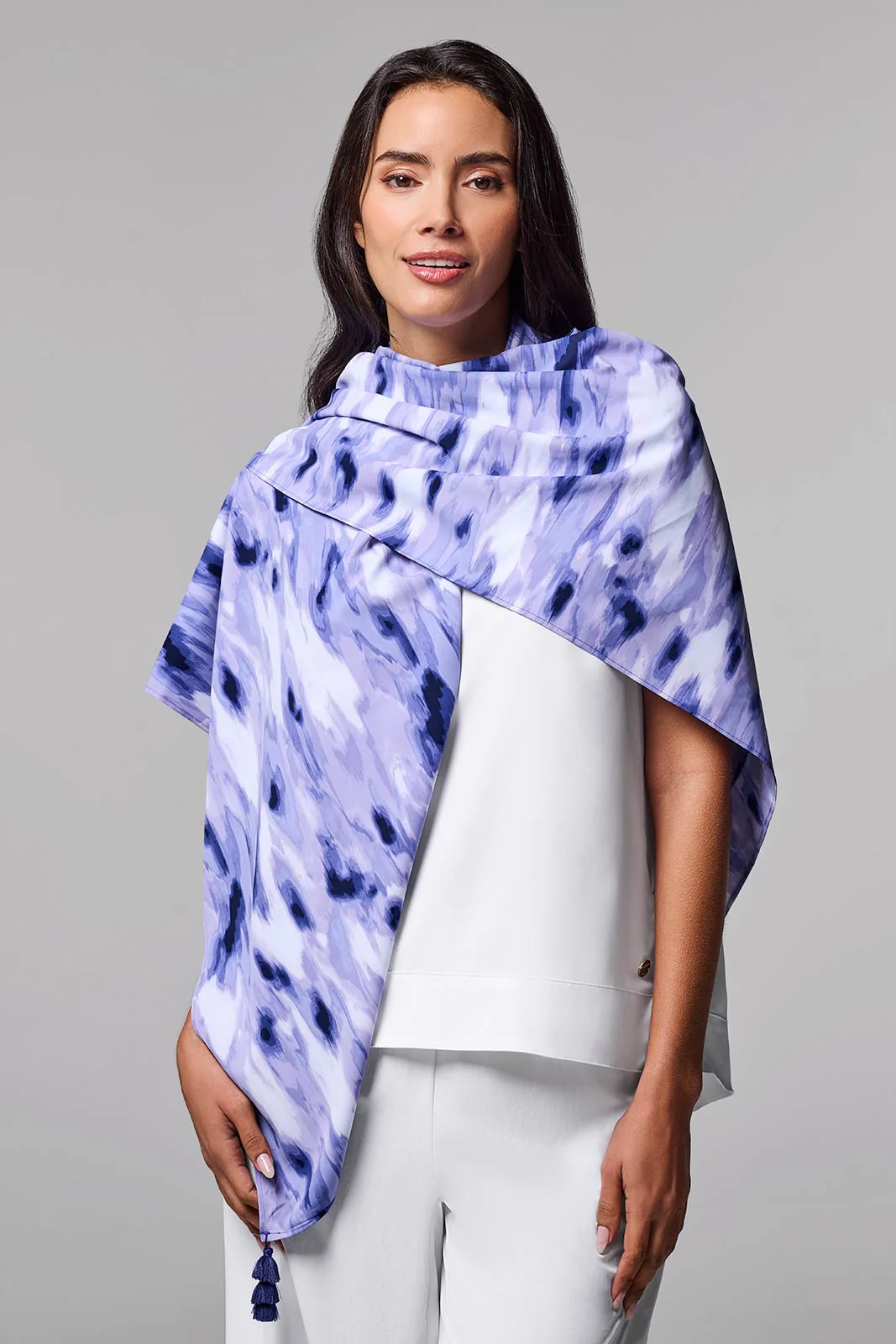 Minneola Featherlight Scarf | Future Dusk Icat Watercolor - Image 2