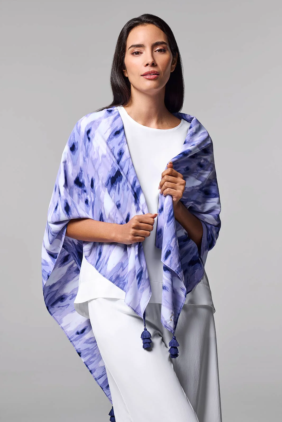 Minneola Featherlight Scarf | Future Dusk Icat Watercolor - Image 3