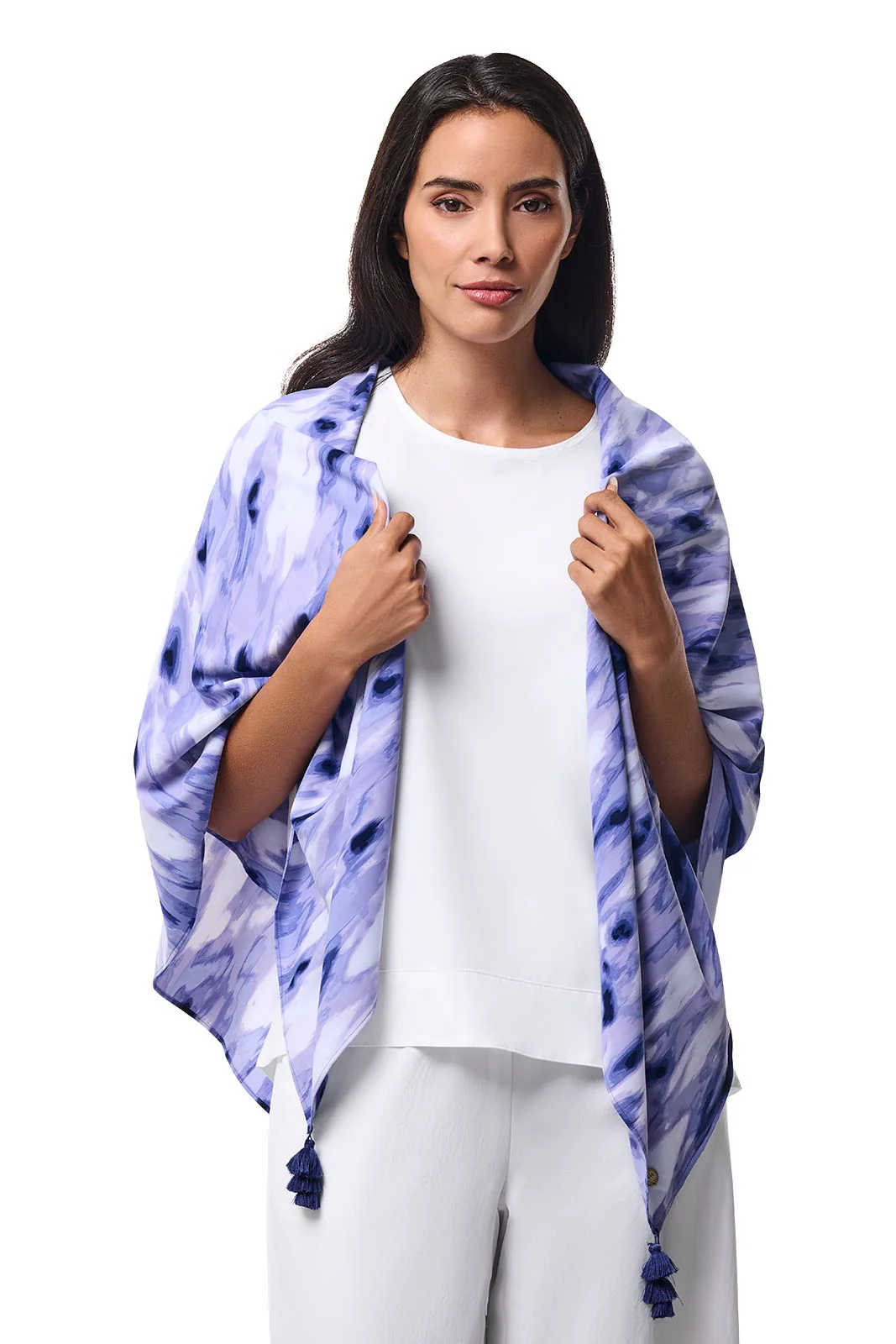 Minneola Featherlight Scarf | Future Dusk Icat Watercolor - Image 4