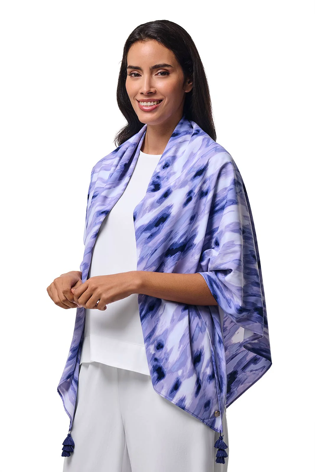 Minneola Featherlight Scarf | Future Dusk Icat Watercolor - Image 6