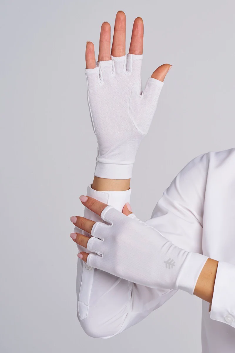 Ouray Fingerless Gloves | White - Image 2