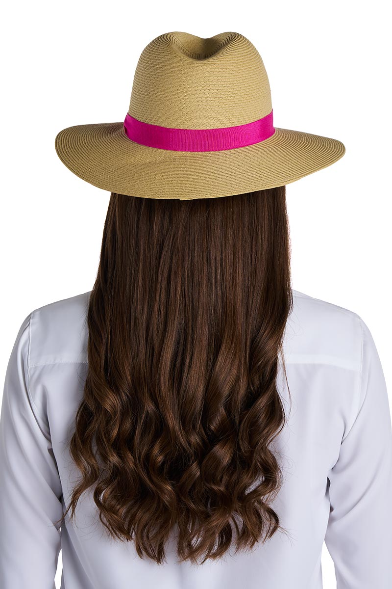 Peyton Packable Panama Style Fedora | Fuchsia - Image 6