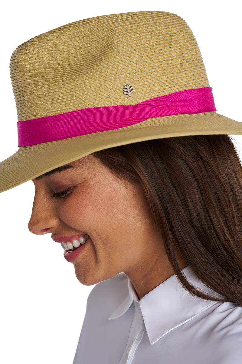 Peyton Packable Panama Style Fedora | Fuchsia - Image 7
