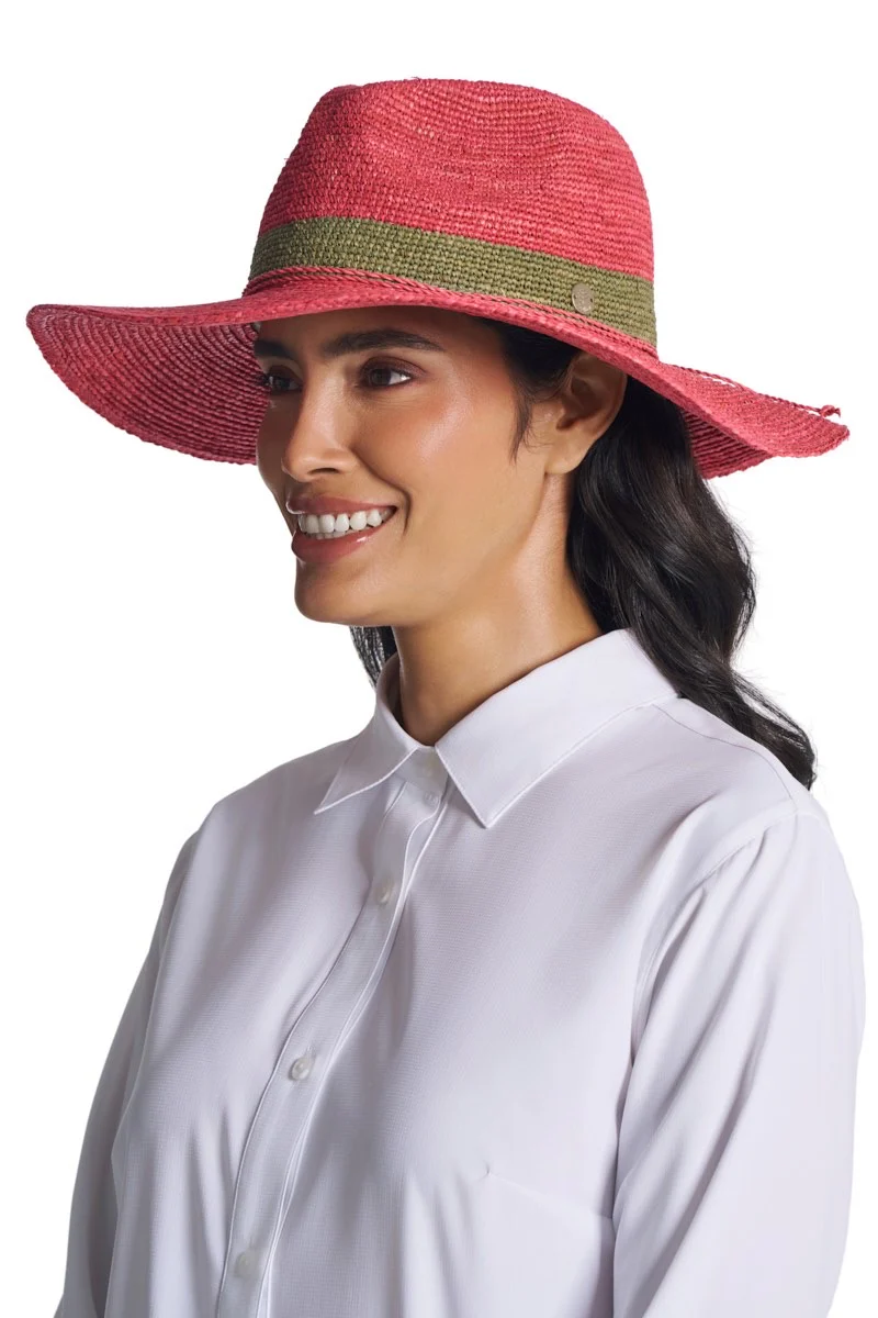 Playa Crochet Raffia Fedora | Magnolia Pink - Image 2