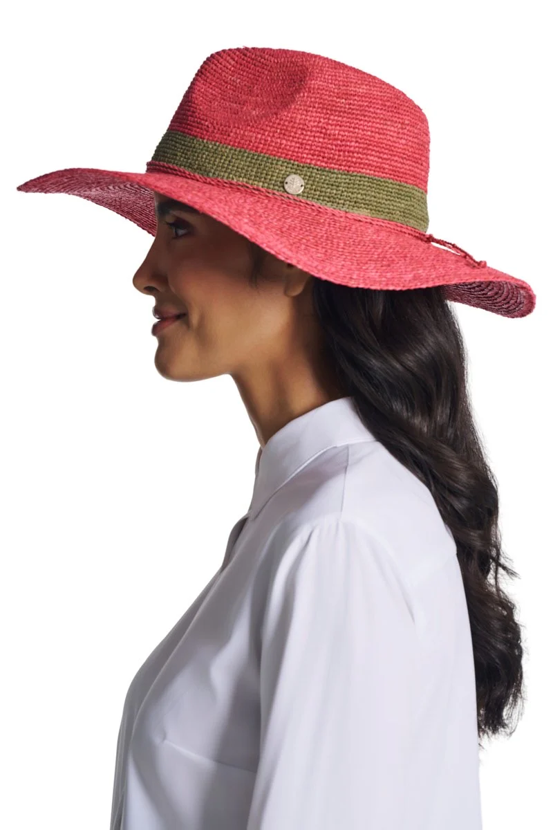 Playa Crochet Raffia Fedora | Magnolia Pink - Image 3