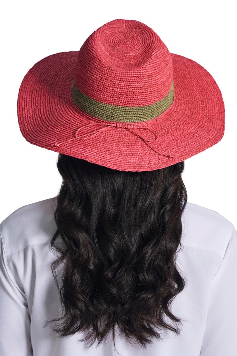 Playa Crochet Raffia Fedora | Magnolia Pink - Image 4