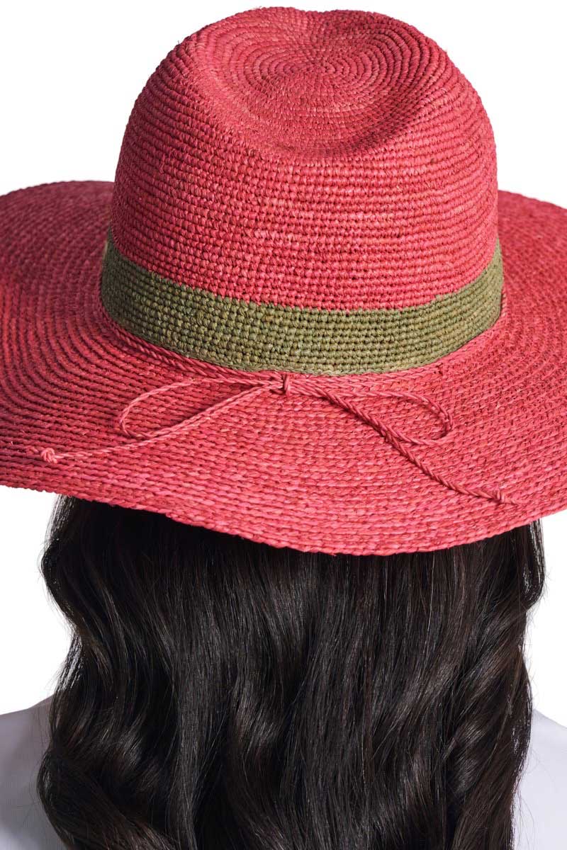 Playa Crochet Raffia Fedora | Magnolia Pink - Image 5