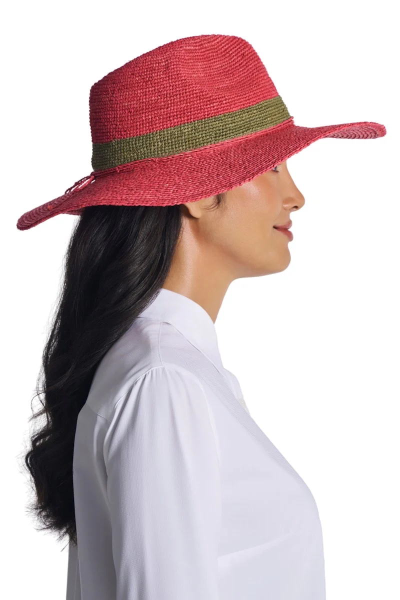 Playa Crochet Raffia Fedora | Magnolia Pink - Image 6