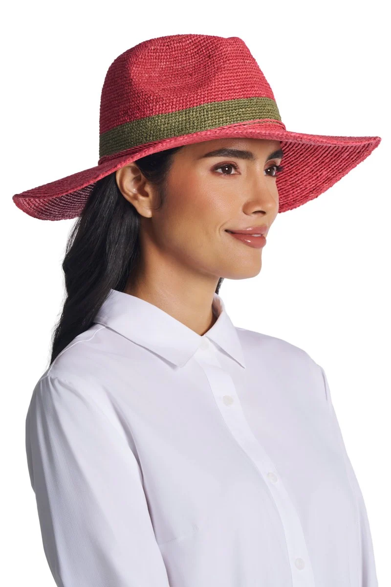 Playa Crochet Raffia Fedora | Magnolia Pink - Image 7