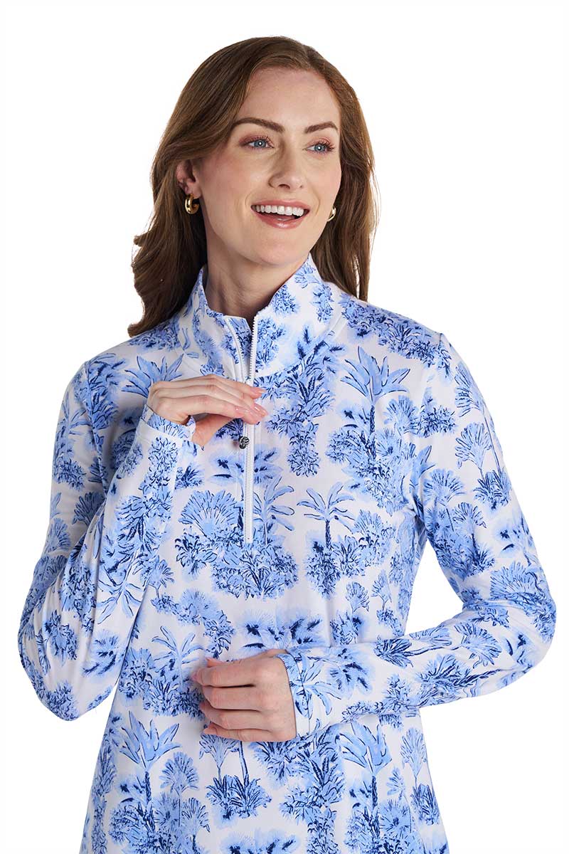 Women's Sarasota Quarter-Zip Dress | Periwinkle Isla Bonita - Image 4