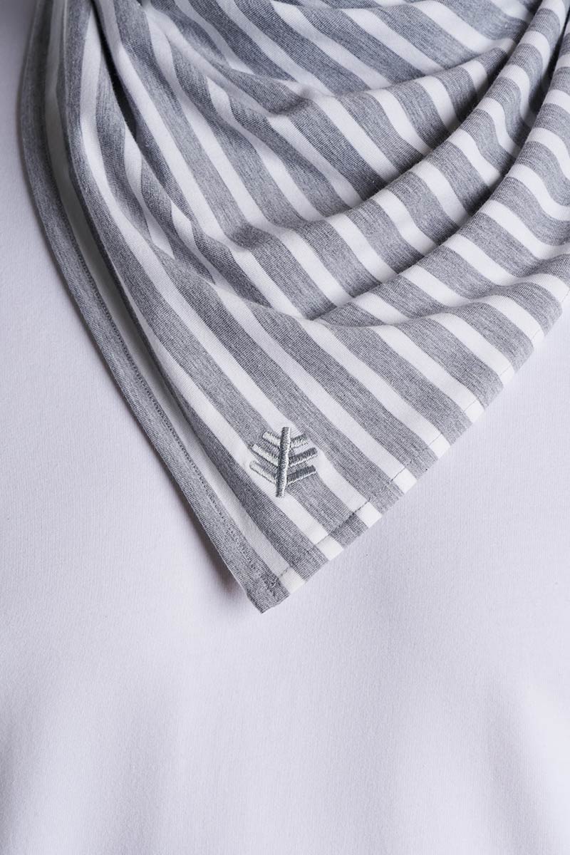 Unisex Sanibel Everyday Beach Bandana | Grey/White Stripe - Image 8