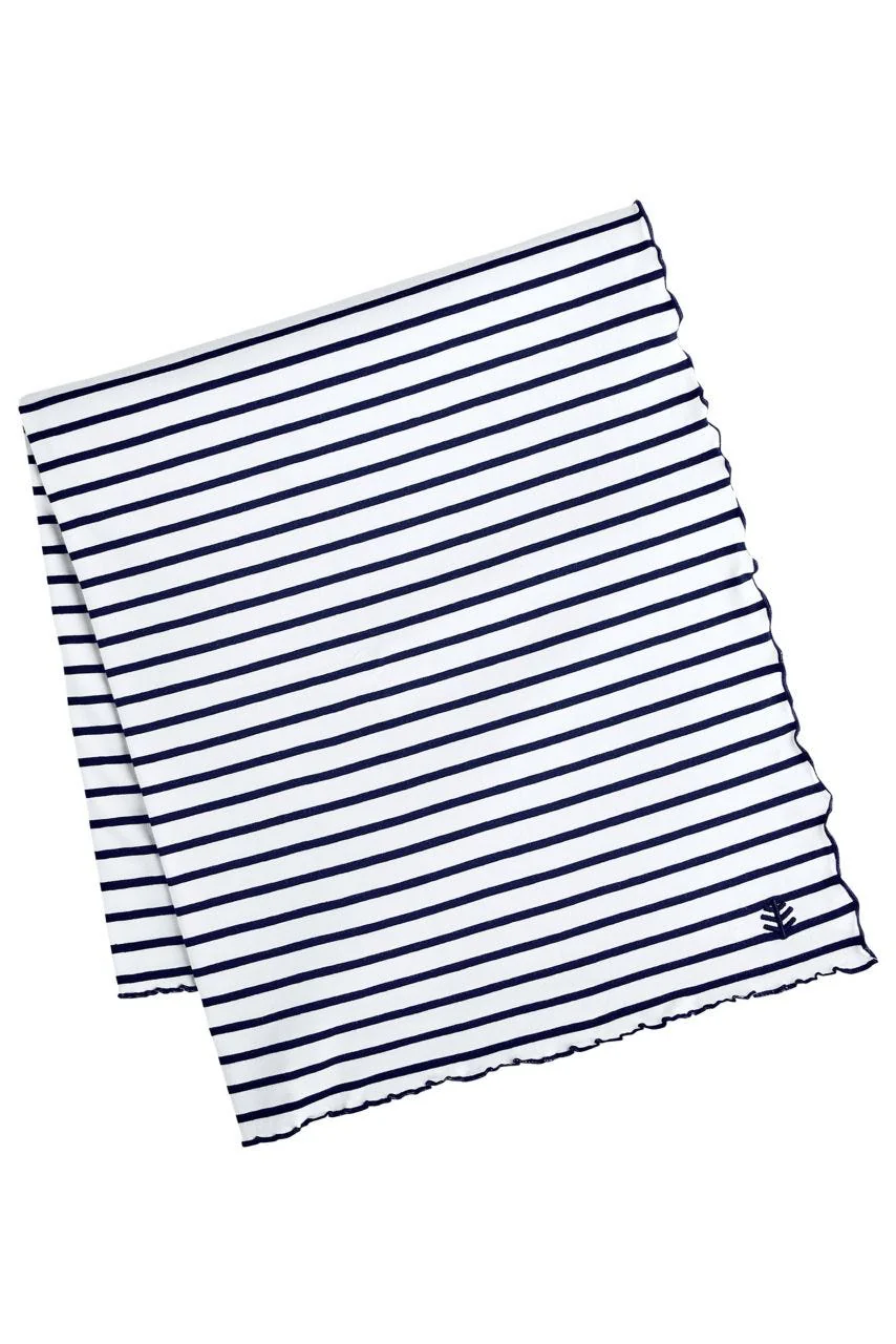 Women's Savannah Sun Blanket | White/Navy Stripe - Image 2