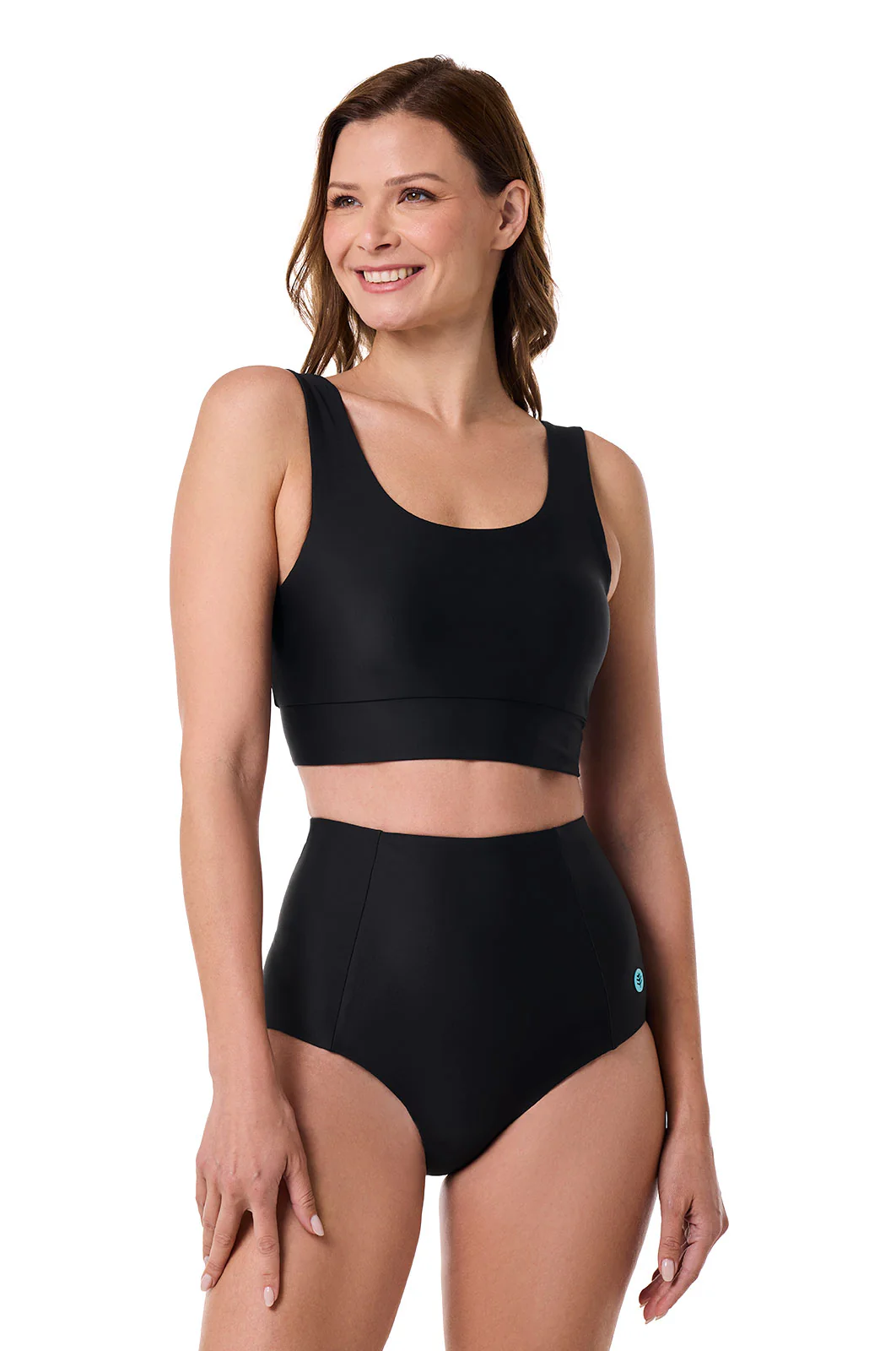 Women's Spring Garden Bikini Swim Crop Top | Black - Image 3