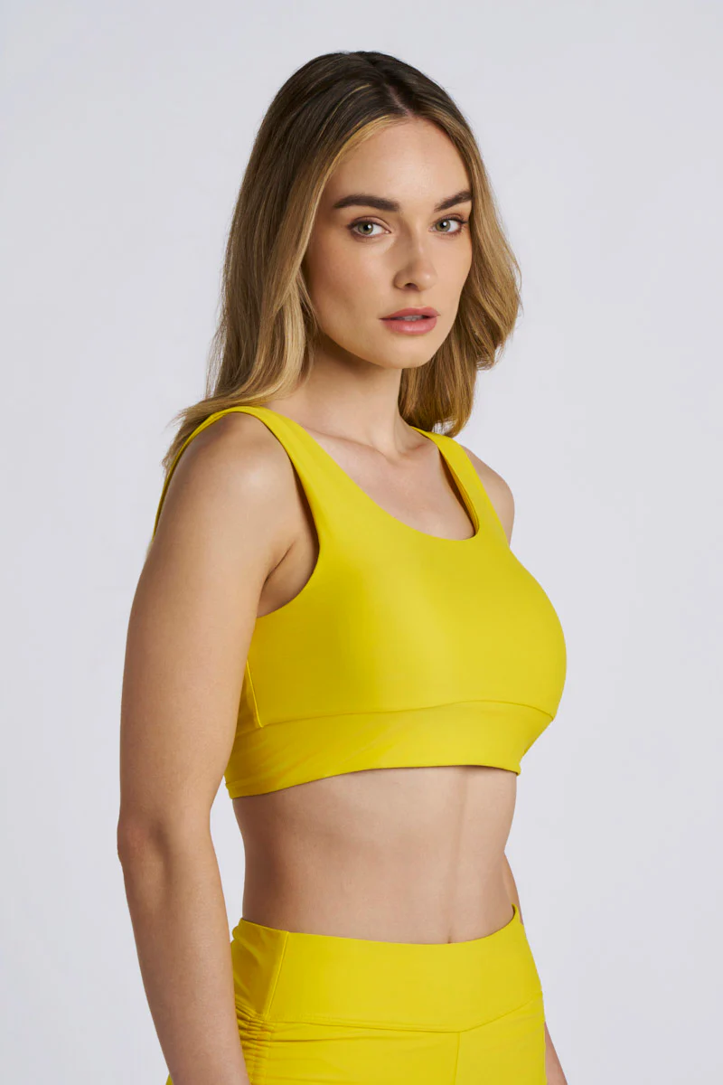 Women's Spring Garden Bikini Swim Crop Top | Bold Yellow - Image 3