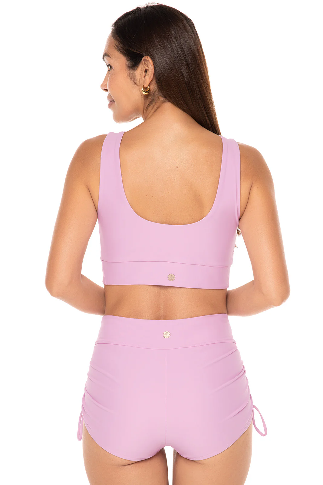 Women's Spring Garden Bikini Swim Crop Top | Peony Pink - Image 4