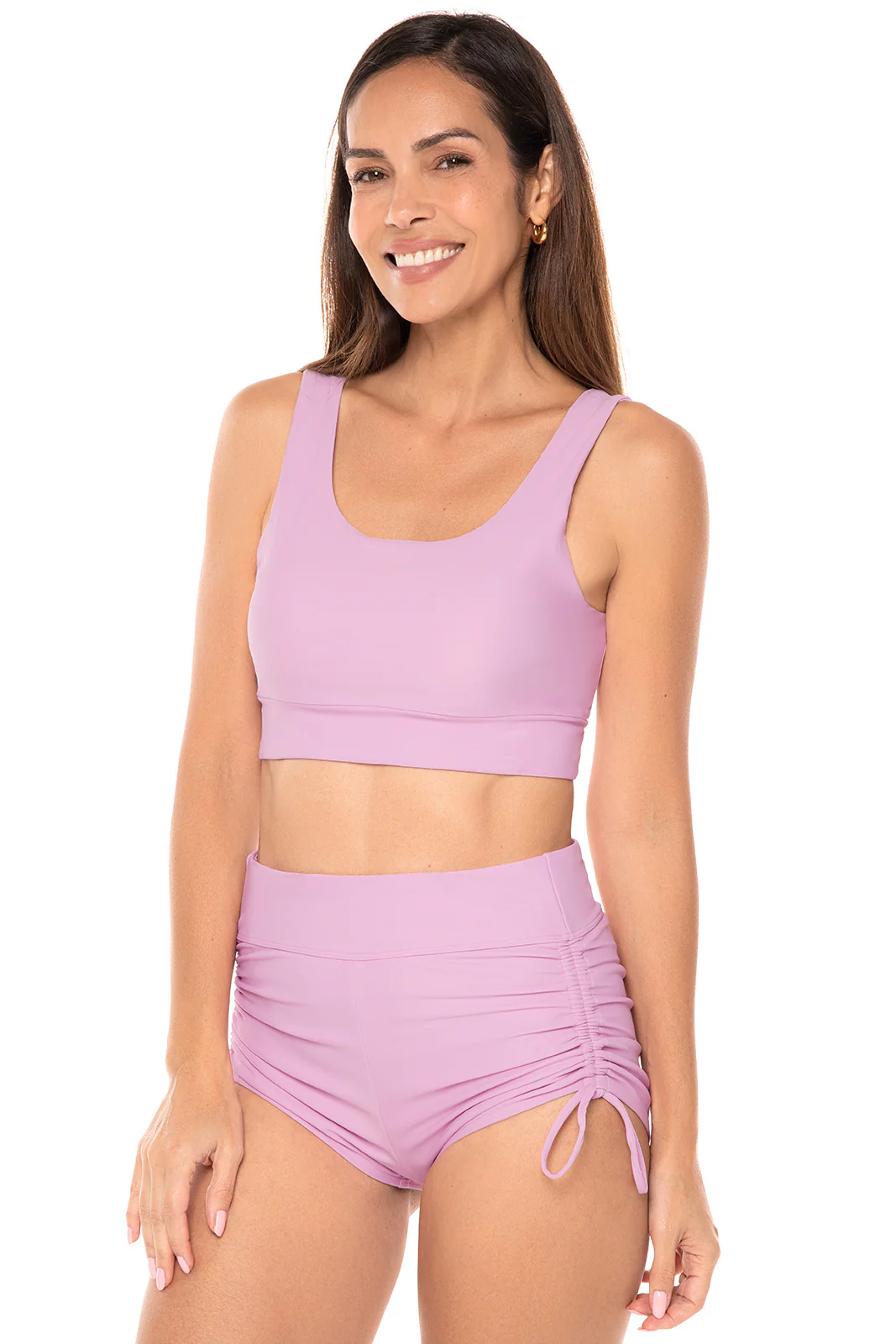 Women's Spring Garden Bikini Swim Crop Top | Peony Pink - Image 5