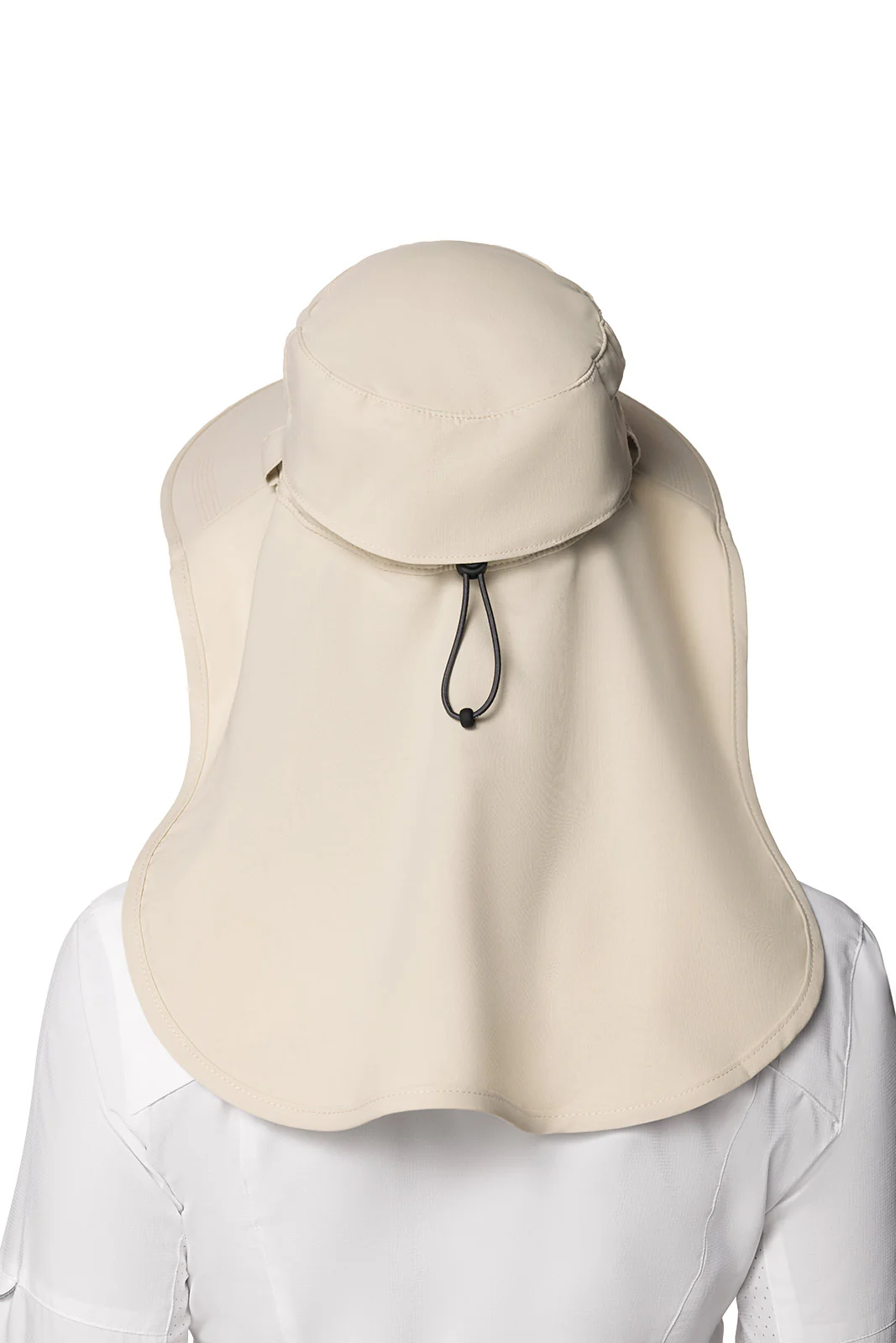 Stevie Sun Hat with Neck Flap and Clip-On Face Mask | Stone - Image 10