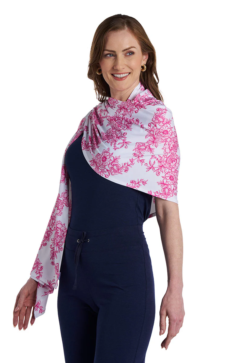 Women's Bhakti Shawl | Fuchsia Bouquet - Image 4