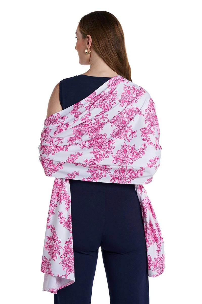Women's Bhakti Shawl | Fuchsia Bouquet - Image 6