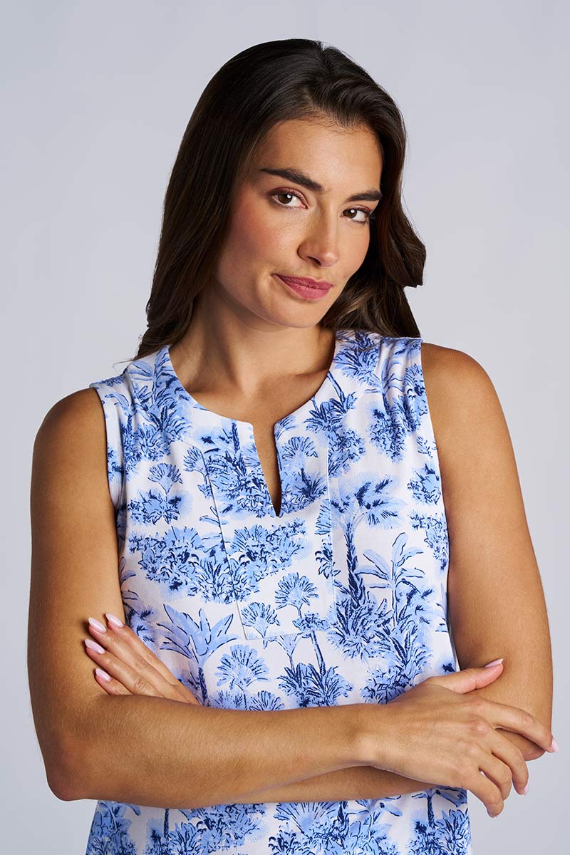 Women's Oceanside Tank Dress | Periwinkle Isla Bonita - Image 3