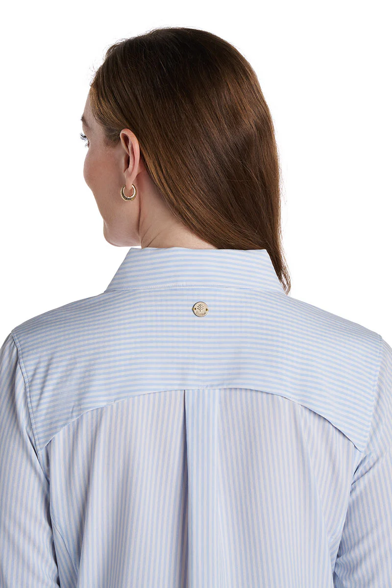 Women's Malta Travel Dress | White/Periwinkle Stripe - Image 4
