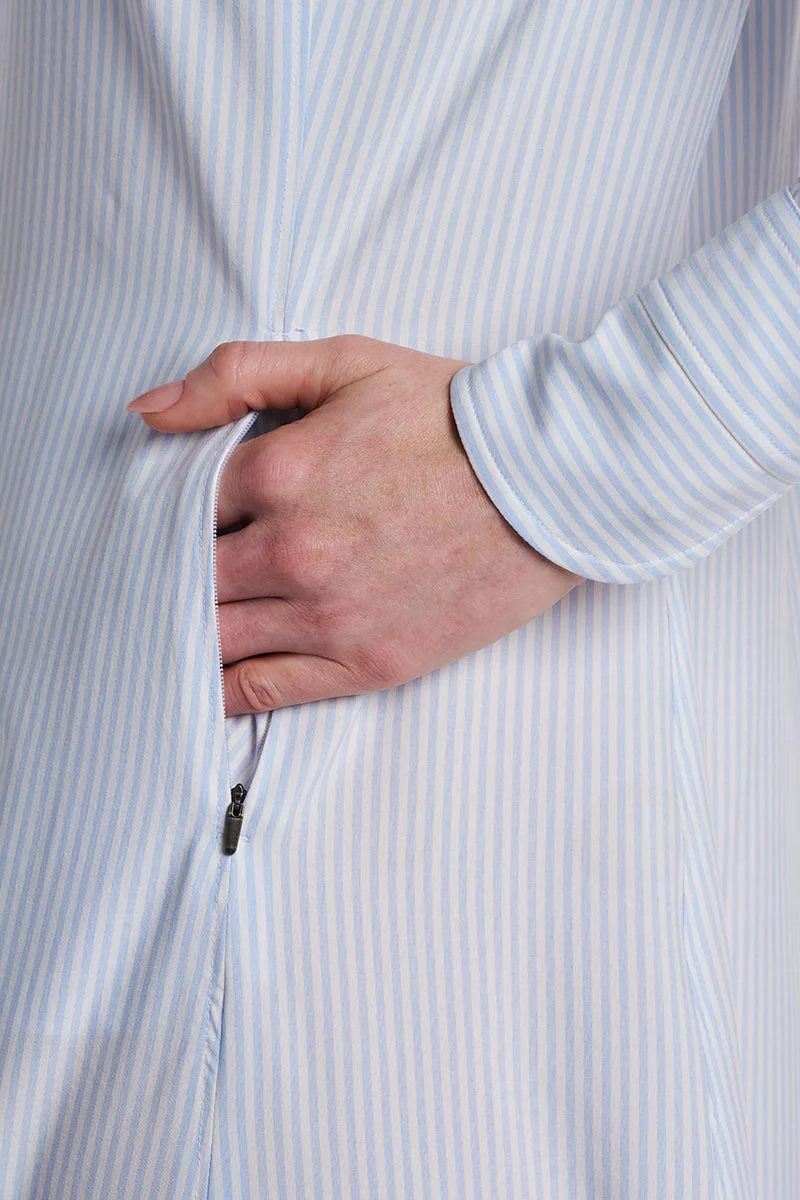 Women's Malta Travel Dress | White/Periwinkle Stripe - Image 6