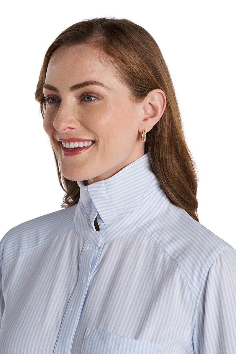 Women's Malta Travel Dress | White/Periwinkle Stripe - Image 8