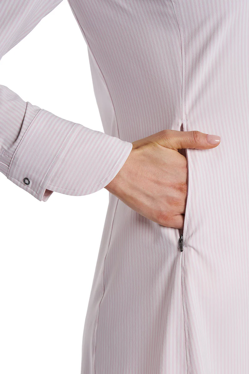 Women's Malta Travel Dress | White/Powder Stripe - Image 6