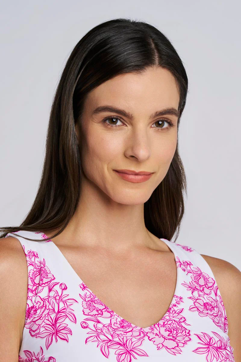 Women's Acropora Tankini with Scallop Detail  | Fuchsia Bouquet - Image 3