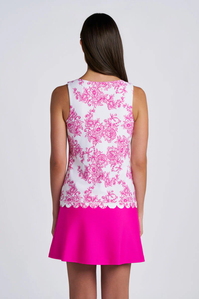 Women's Acropora Tankini with Scallop Detail  | Fuchsia Bouquet - Image 4