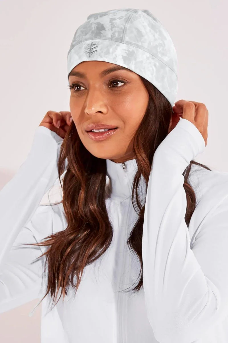 Unisex Aqua Sun Skully Cap | Grey Water Print - Image 2