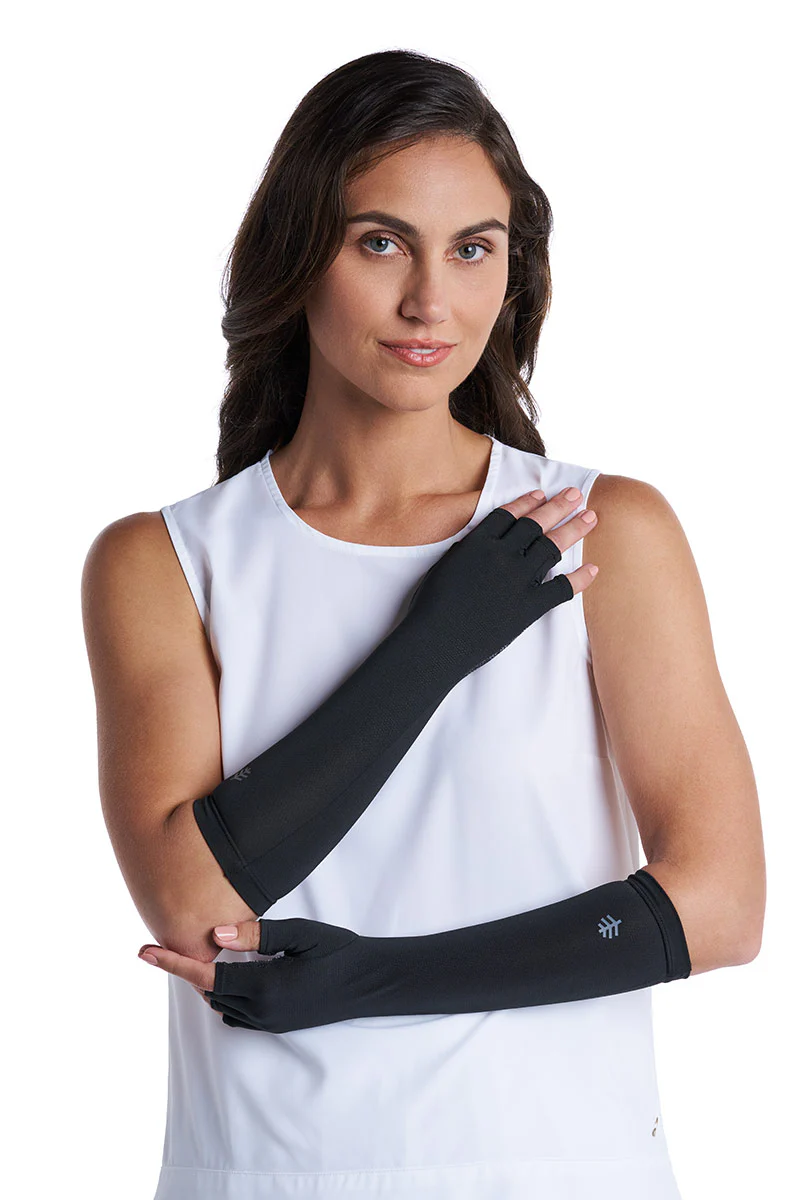 Unisex Bona Fingerless Mid-length Gloves | Black - Image 6