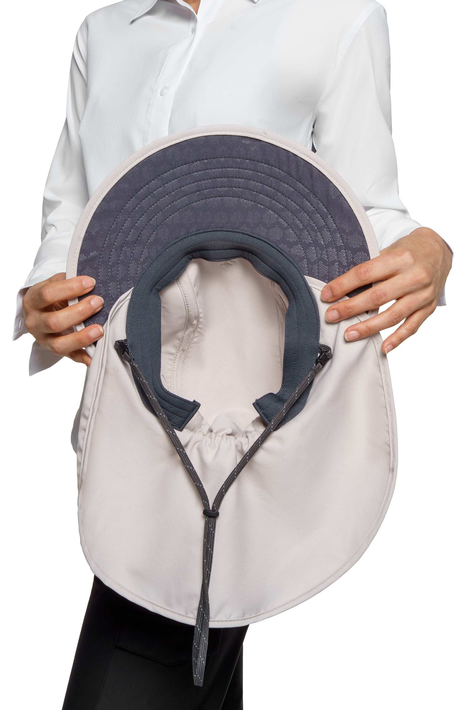 Unisex Explorer Hat with Neck Drape | Light Grey - Image 4