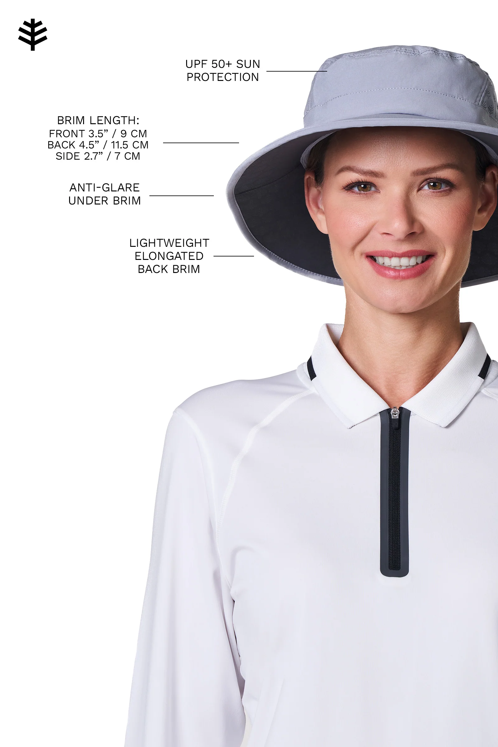 Fore Performance Golf Hat with Wide Brim | Steel Grey - Image 7