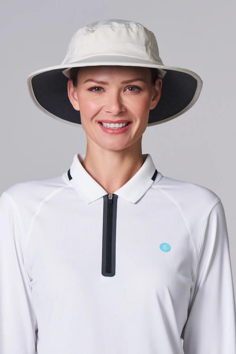 Fore Performance Golf Hat with Wide Brim | Stone - Image 2