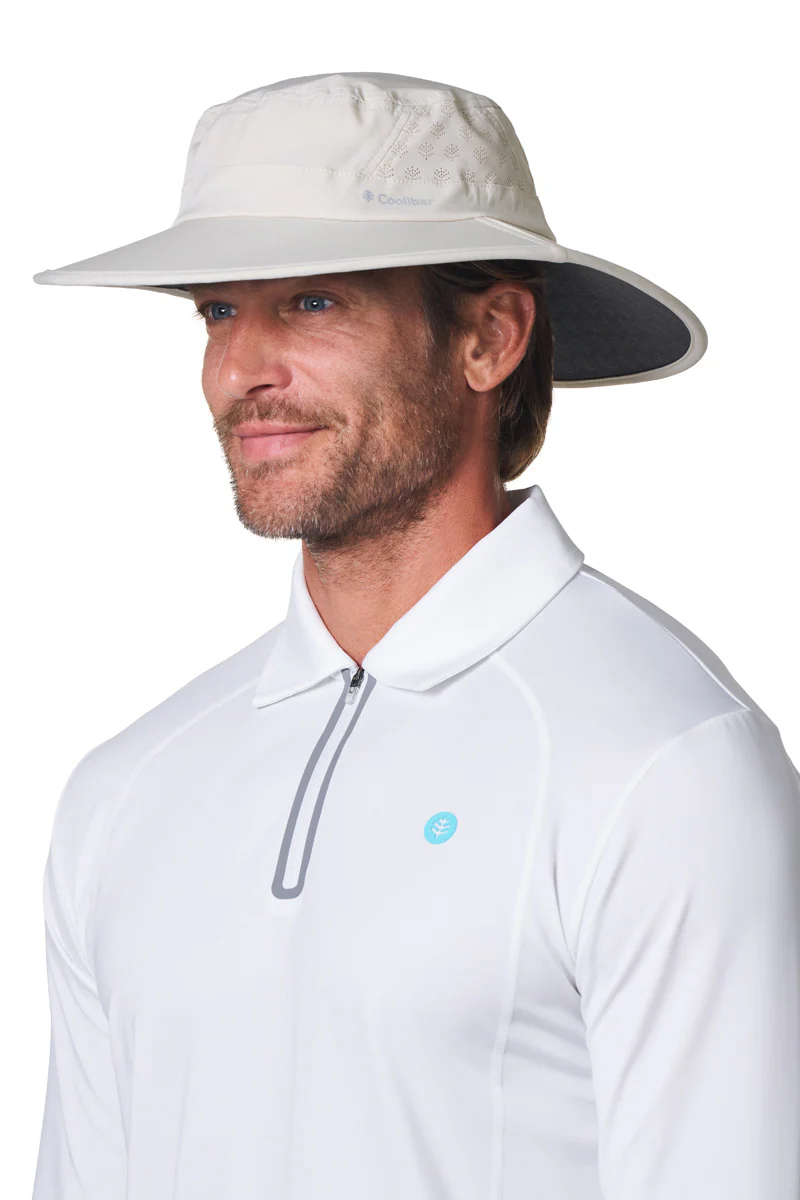 Fore Performance Golf Hat with Wide Brim | Stone - Image 3